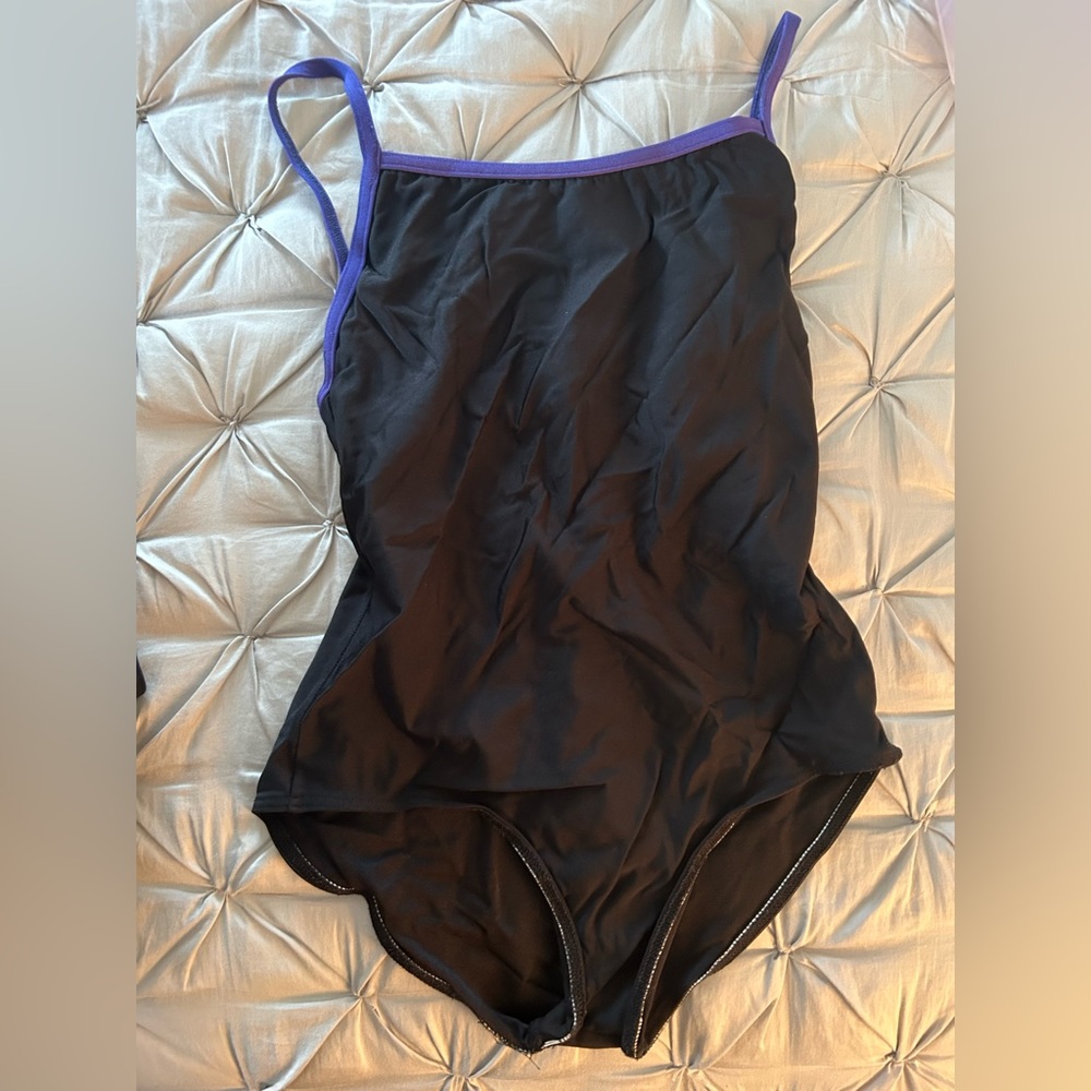 Blue and black Yumiko leotard